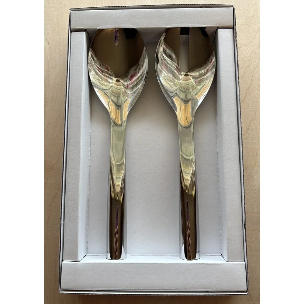 Williams Sonoma Salad Set Stainless Steel Server Tools NIB 2013 Modern